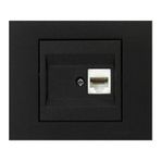 Ovivo Grano RJ45 Cat6 Metalik Siyah Renk Tekli Data Prizi