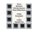 Ovivo Quantum Gümüş Set ( Priz,Komütatör) - Çerçeve Dahil