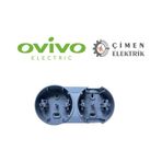 Ovivo Xone Gri Sıva Üstü Kombine Anahtar Priz Kutusu