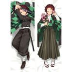 Owl Bag Anime-Demon Slayer -Tanjiro Desenli Sarılma Yastığı ( Hugging Pillow) Kılıfı - Yeşil - 50 x 140