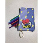 Owl Bag BTS-KPOP-BT21- Tata Desenli Tasarım Bez Kalemlik - Cüzdan