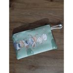 Owl Bag Sevimli Kedilerin Kardeşliği Yeşil Desenli Tasarım Bez Kalemlik-Cüzdan