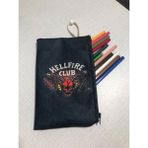 Owl Bag Stranger Things-Hellfire Desenli Tasarım Bez Kalemlik - Cüzdan