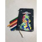 Owl Bag Ufo Desenli Tasarım Bez Kalemlik-Cüzdan