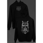 Owl Baykuş Üzgün Kız Güçlü Kadın Ön ve Arka Baskılı Sweatshirt Unisex Kapüşonlu Hoodie Siyah