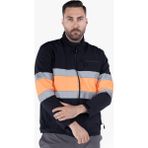 Owl Çift Sıra Reflektörlü Neon Softshell Mont - 3XL - Turuncu - Lacivert