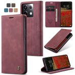 owlhold Xiaomi Poco X6 Pro/Redmi K70E Kılıf, Kapaklı Cüzdan Kılıf [Darbeye Dayanıklı][Şövale Kartı] [Kart Yuvası] Kılıf Deri Küçük X6 Pro/Redmi K70E-Şarap Kırmızısı