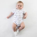 Owli Bebek Body Kısa Kol Early Birds - 1 Yaş - Beyaz - Gri