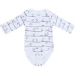 Owli Bebek Body Uzun Kol Early Birds - 9 - 12 Ay - Beyaz - Gri