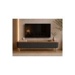 own home Sarven Sandıklı TV Ünitesi, Teddy Kumaş Kaplamalı Ahşap Ayaklı Modern TV Ünitesi