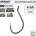 Owner 5111 Octopus SSW Delikli İğne Siyah #8/0 (3 Adet)