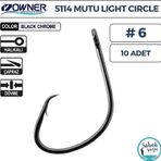 Owner 5114 Mutu Light Circle Delikli İğne #6 (10 Adet) Siyah Krom