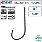 Owner 5123 Ebi Baitholder Tırnaklı Delikli İğne #1 (7 Adet) Siyah