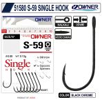 Owner 51580 S-59 Black Chrome Tekli Olta İğnesi 6 No 8 Adet