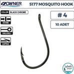Owner 5177 Mosquito Hook Delikli İğne #4 (10 Adet) Siyah