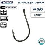 Owner 5177 Mosquito Hook Delikli İğne #6/0 (3 Adet) Siyah
