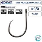 Owner 5185 Mosquito Circle Delikli İğne #1/0 (7 Adet) Siyah