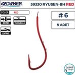 Owner 59330 Ryusen BH Worm Tırnaklı İğne #6 (9 Adet) Kırmızı