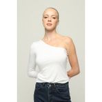 Owut Collection Kadın Tek Omuz Örme Bluz - 001-Beyaz