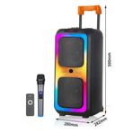 OWWOTECH Işıklı Büyük Boy Party Box Bluetooth Hoparlör Taşınabilir Şarjlı Ses Sistemi Radyolu Karaoke Mic