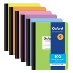 Oxford Kompozisyon Defterleri, 6'lı Paket, Kolej Çizgili, 24.8x19.1 cm, 100 Yaprak, Çeşitli Pastel Renkler (63760)