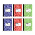 Oxford Kompozisyon not defteri, 6'lı paket, geniş çizgili kağıt, 24,9 x 18,8 cm, 100 yaprak, çeşitli mermer cilt, her biri 2 adet: mavi, yeşil, kırmızı (63762)