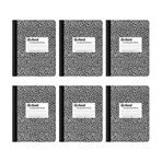 Oxford Kompozisyon not defterleri, okul malzemeleri, okul için not defterleri, okul ve ofis için Compbook defteri, dergi, kolej kağıdı, 24,5 x 19,8 cm, 100 yaprak, siyah, 6 adet (63767)