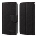 Oxford Kumaş ve PU Deri Cüzdanlı Kapak Kılıfı Nokia 105 2G 2023 ile Uyumlu, Kart Gözlü ve Mıknatıslı Dayanıklı Telefon Kılıfı (Siyah)