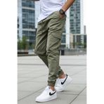 Oxmen Avant Garde Erkek Yazlık Yeşil Jogger Kaliteli Pamuklu Likralı Cargo Beli Ve Paçası Lastikli Kargo Cepli Pantolon