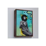 Oxyteez Ahşap Çerçeveli Plak Kafalı Adam Pop Art Tablosu-7877