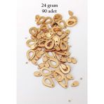 Oya Abiye Bileklik Kolye Pleksi Metalik Plastik Pul Altın Renk 24 Gram 90 Adet - BNC556