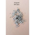 Oya Abiye Bileklik Kolye Pleksi Metalik Plastik Pul Gümüş Renk 24 gram 105 adet - BNC561