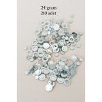 Oya Abiye Bileklik Kolye Pleksi Metalik Plastik Pul Gümüş Renk 24 Gram 210 Adet - BNC570