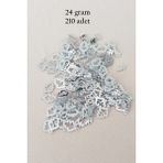 Oya Abiye Bileklik Kolye Pleksi Metalik Plastik Pul Gümüş Renk 24 Gram 210 Adet - BNC573