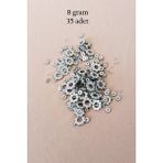 Oya Abiye Bileklik Kolye Pleksi Metalik Plastik Pul Gümüş Renk 8 gram 35 adet - BNC501