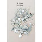 Oya Abiye Bileklik Kolye Pleksi Metalik Plastik Pul Gümüş Renk 8 gram 70 adet - BNC510