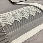 Oya Home Dantelli & Pamuklu Bebek Pike Takımı -4 Adet - Gri