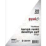 Oyal Davetiye Zarfı, 7 x 9 cm, 10 Renkli, 90 gr, 20 Adet