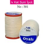 Oyalı 4 Kat Suni Ipek Iplik Iğne Oyası Boncuk Ipi Tığ Oyası NO:501 - Standart - Renkli