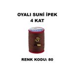 OYALI Suni Ipek 4 Kat Iplik Nakış Iğne Oyası Tığ Oyası Etuval Tek Makara Net 35gr Renk Kodu 80