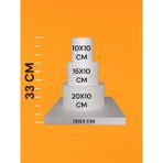 Oyd Strafor 3 Katlı Maket Pasta | 30X30 cm Kare Taban | Daire Form | Katlı Strafor Pasta Maketi | Dekoratif Doğum Günü Süsü Beyaz