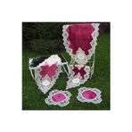 Öykü Aplikeli Güpürlü Kadife Gül Kurusu Salon Takımı 5 Parça 50 x 140 Cm 852