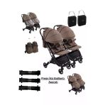 ÖYKÜ BEBEK DUNYASI Ayrılıp Birleşebilen Kabin Boy Ikiz Bebek Arabası