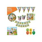 ÖYKÜ SÜS Safari Temalı Doğum Günü Lüks Parti Seti 16 Kişilik
