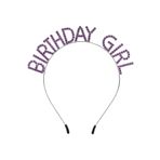 ÖYKÜ VE YİĞİT Mor Renk Kristal Taşlı Parlak Birthday Girl Yazılı Taç 16x17 cm