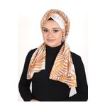 OykumBone Turuncu Yaprak Desenli Şal Eşarp