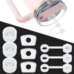 Oyrlize 9 adet dökülmeye dayanıklı tıpa silikon Stanley Kupası 2.0 40oz/30oz Tumbler sızdırmaz su şişesi sızdırmazlık aksesuarları yuvarlak üst sızdırmaz stoper fiş ve kare kapak anti-sızıntı tıpa ve saman