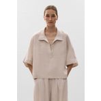 Oysho % 100 keten kısa kollu oversize gömlek