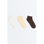 Oysho 3'lü pamuk karışımlı pike sneaker çorap paketi