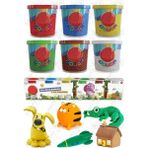 Oyun Hamuru 6 Renk 1 Paket Bubu 6 Lı Oyun Hamuru 600 gr Canlı Renkler Okul Öncesi Kreş Anasınıfı Etkinli Hamuru - Çok Renkli